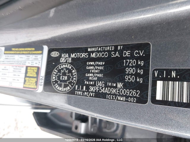 Продаж на аукціоні авто 2019 Kia Forte, vin: 3KPF54AD9KE009262, номер лоту: 12560015