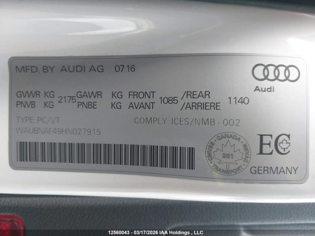 WAUBNAF49HN027915 Audi A4 Progressiv