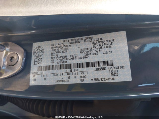 Ford Escape Active 2025 1FMCU9GN9SUB39848 Image 9