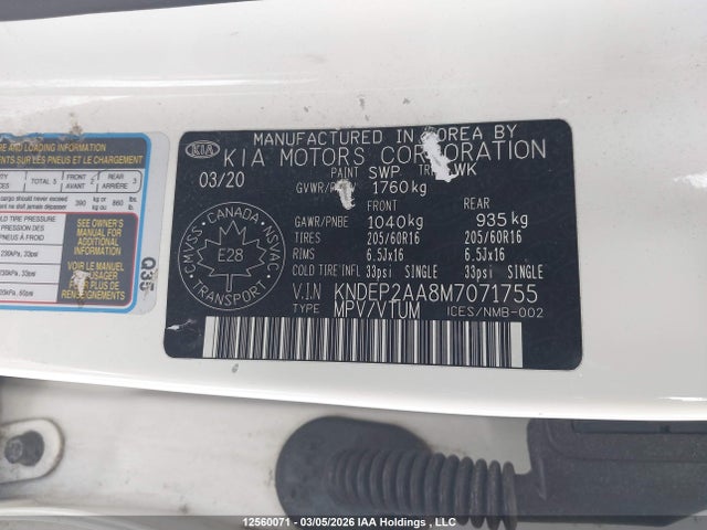 KNDEP2AA8M7071755 KIA Seltos Lx