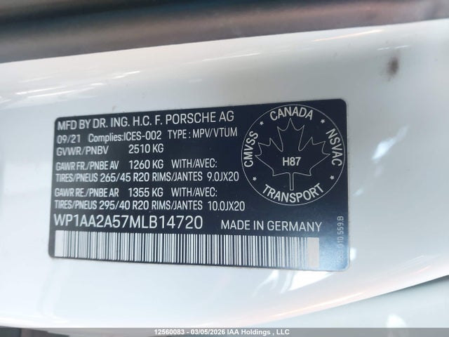 WP1AA2A57MLB14720 Porsche Macan