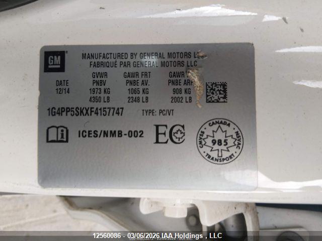 Aukcja sprzedaży 2015 Buick Verano, vin: 1G4PP5SKXF4157747, numer aukcji: 12560086