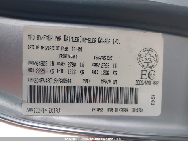 Aukcja sprzedaży 2005 Dodge Magnum, vin: 2D4FV48T15H606544, numer aukcji: 12560089