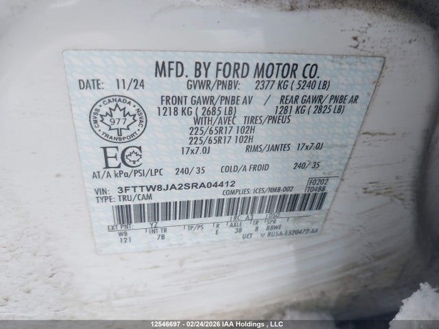 Ford Maverick Xlt 2025 3FTTW8JA2SRA04412 Image 9