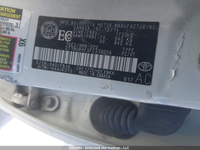 Toyota COROLLA LE 2015 2T1BURHE9FC330056 Image 9