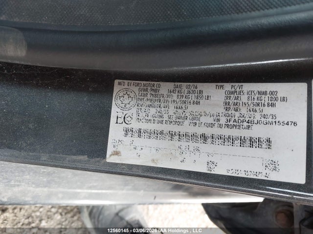 3FADP4BJ0GM155476 Ford FIESTA SE