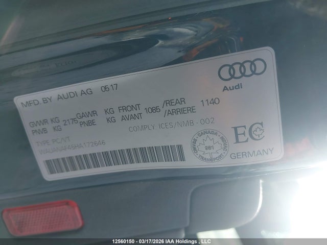 WAUANAF45HA172646 Audi A4 2.0t Komfort