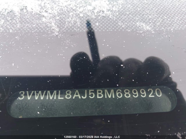 12560160 :رقم المزاد ، 3VWML8AJ5BM689920 vin ، 2011 Volkswagen Jetta Tdi مزاد بيع