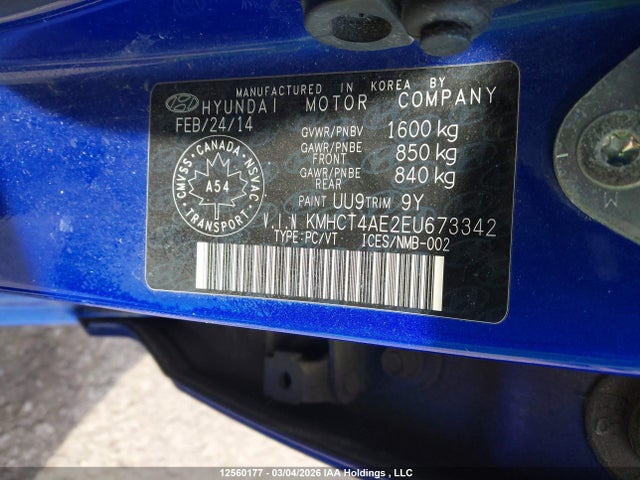 KMHCT4AE2EU673342 Hyundai Accent Gls/gs