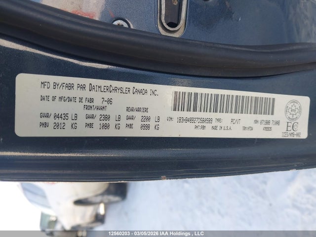 12560203 :رقم المزاد ، 1B3HB48B27D580589 vin ، 2007 Dodge Caliber Sxt مزاد بيع