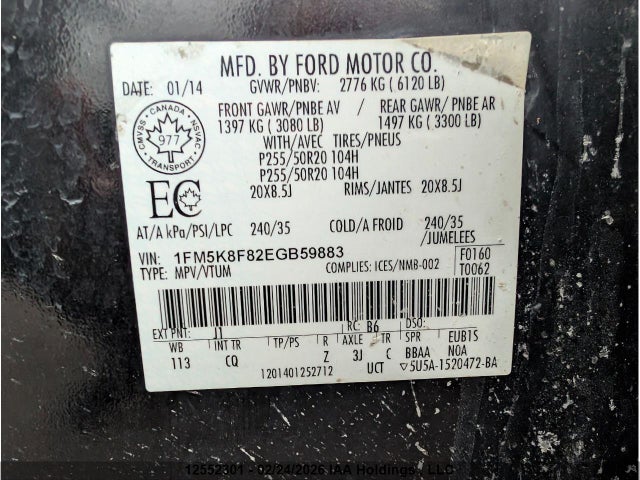 Ford Explorer Limited 2014 1FM5K8F82EGB59883 Image 31