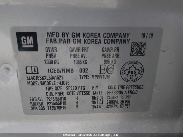 KL4CJESBXLB041521 Buick Encore Preferred