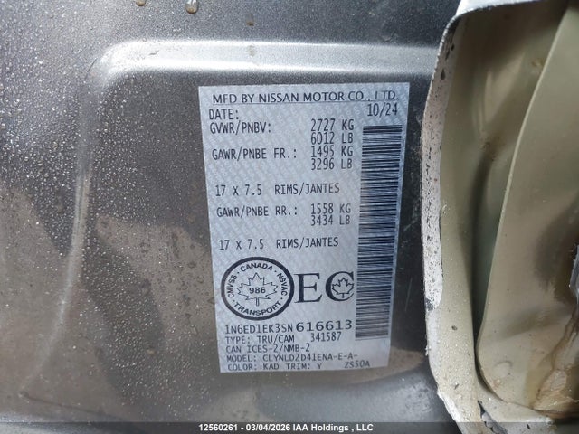 Продаж на аукціоні авто 2025 Nissan Frontier Pro-4x, vin: 1N6ED1EK3SN616613, номер лоту: 12560261