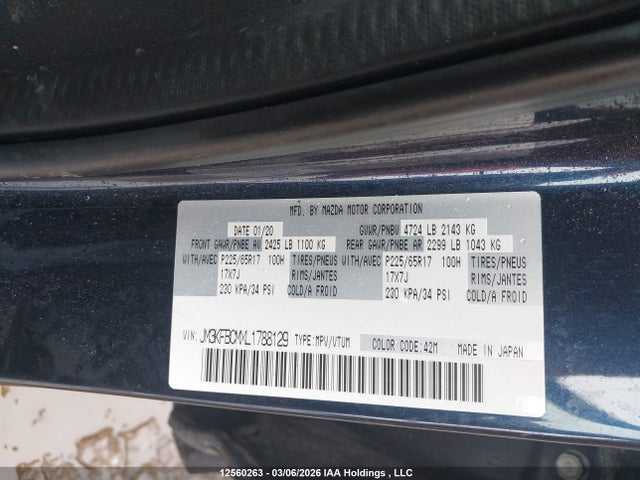 JM3KFBCMXL1788129 Mazda Cx-5 Gs