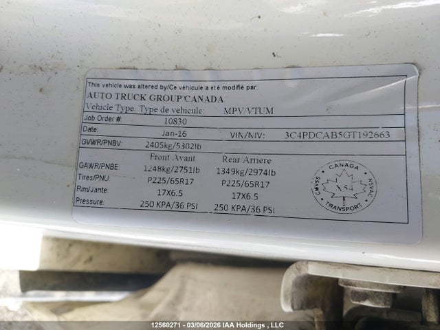 Aukcja sprzedaży 2016 Dodge Journey, vin: 3C4PDCAB5GT192663, numer aukcji: 12560271