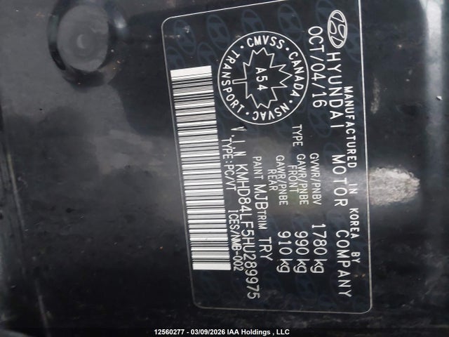 KMHD84LF5HU289975 Hyundai Elantra