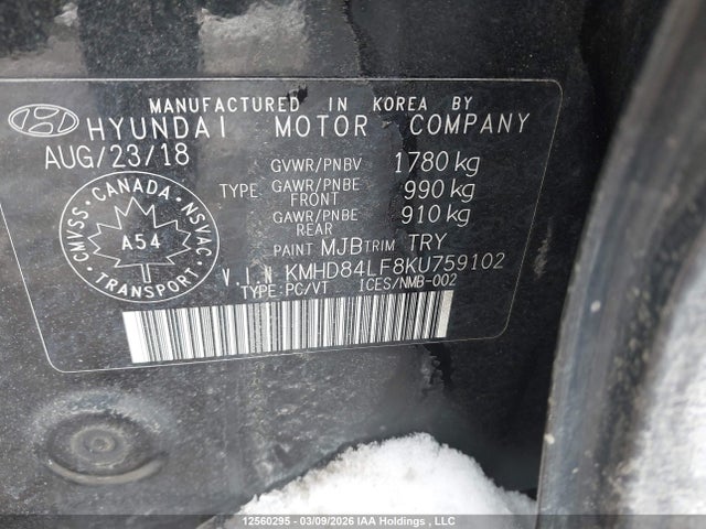 KMHD84LF8KU759102 Hyundai Elantra Preferred
