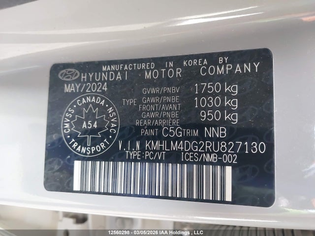 KMHLM4DG2RU827130 Hyundai ELANTRA SEL