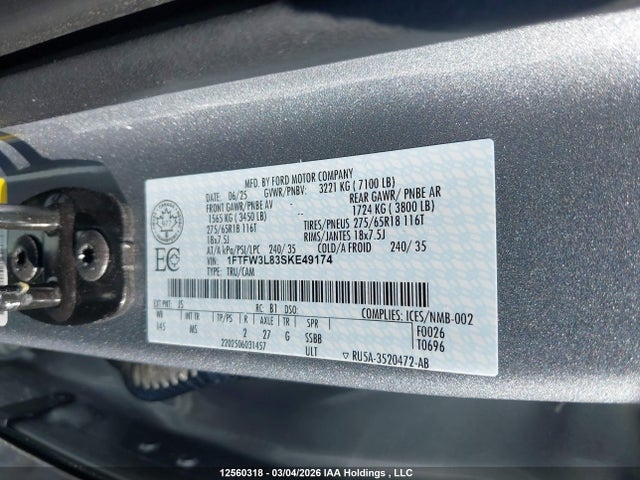 1FTFW3L83SKE49174 Ford F150 Xlt