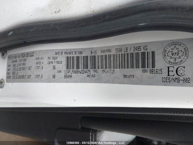 1C4PJMAB8HW524475 Jeep Cherokee Sport
