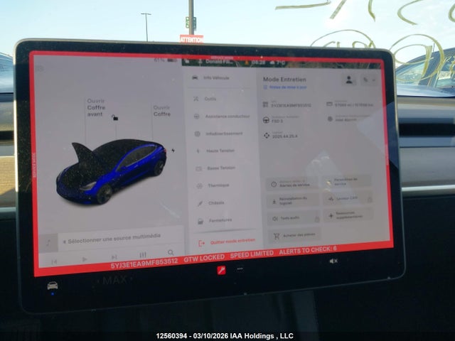 2021 Tesla Model 3 Standard Range/standard Range Plus მანქანა იყიდება აუქციონზე, vin: 5YJ3E1EA9MF853512, აუქციონის ნომერი: 12560394
