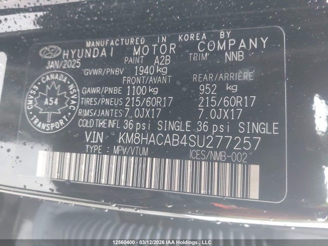 KM8HACAB4SU277257 Hyundai Kona Essential Awd