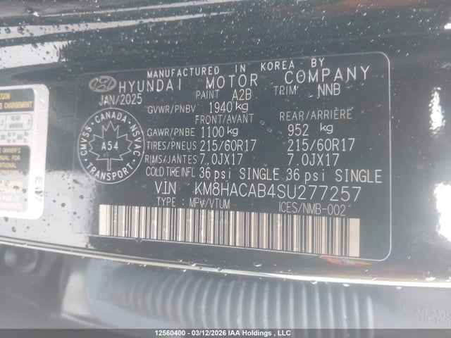 KM8HACAB4SU277257 Hyundai Kona Essential Awd