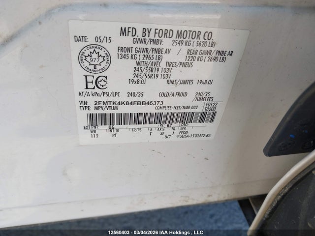 Ford Edge Titanium 2015 2FMTK4K84FBB46373 Image 18