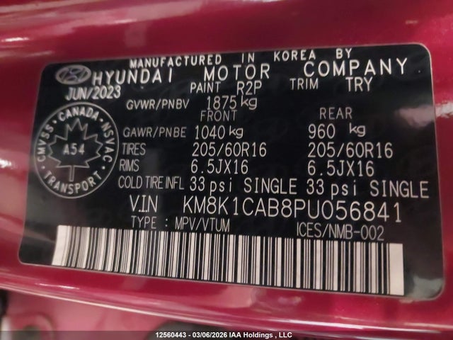 KM8K1CAB8PU056841 Hyundai Kona Essential