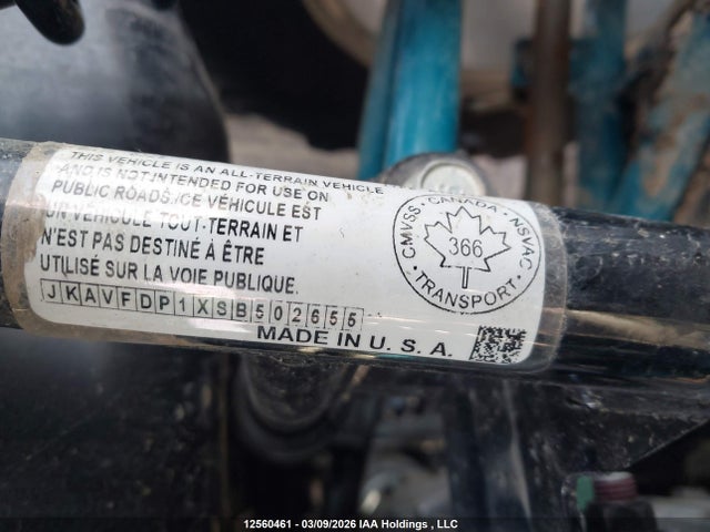 Aukcja sprzedaży 2025 Kawasaki Kvf750 P, vin: JKAVFDP1XSB502655, numer aukcji: 12560461