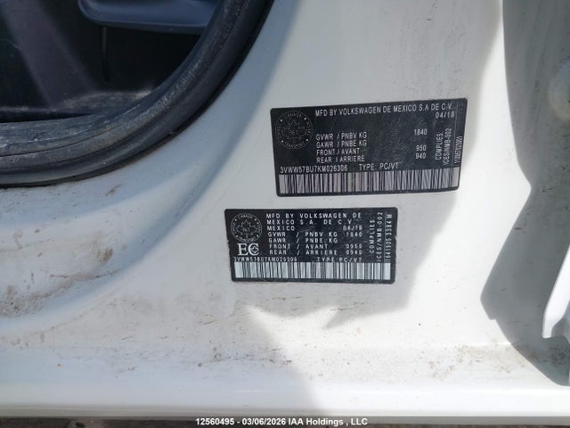 3VWW57BU7KM026306 Volkswagen Jetta 1.4 Tsi Highline