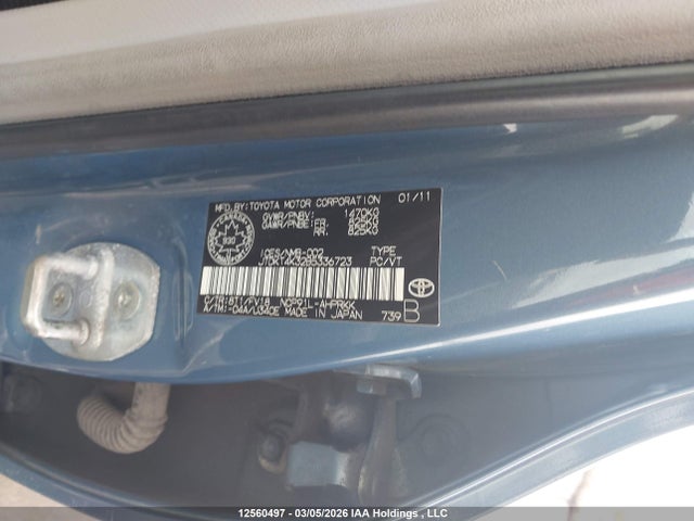12560497 :رقم المزاد ، JTDKT4K32B5336723 vin ، 2011 Toyota Yaris مزاد بيع
