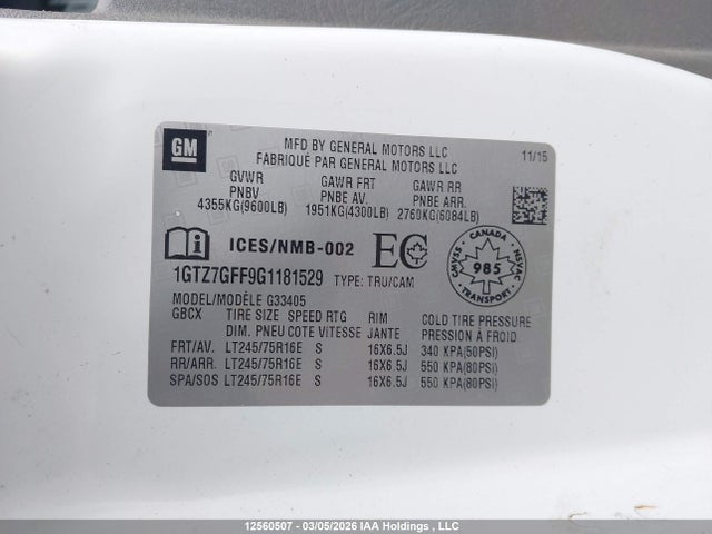 1GTZ7GFF9G1181529 GMC Savana 3500 1wt