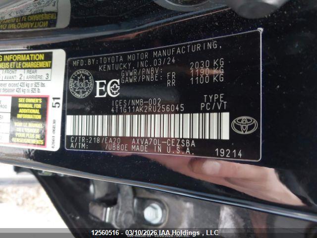 4T1G11AK2RU256045 Toyota Camry Se Night Shade/se