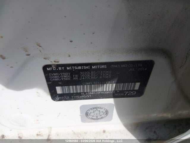 ML32A4HJ9FH006029 Mitsubishi MIRAGE ES