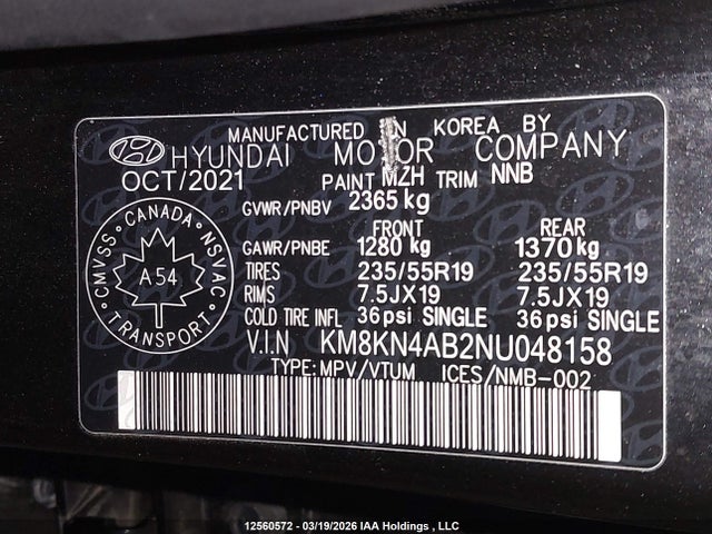 KM8KN4AB2NU048158 Hyundai Ioniq 5 Preferred