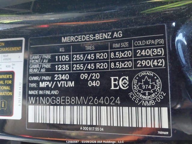 W1N0G8EB8MV264024 Mercedes-Benz Glc 300 4matic