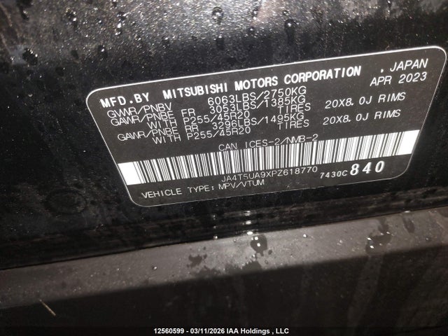 JA4T5UA9XPZ618770 Mitsubishi Outlander Se/se Technology/ralliart