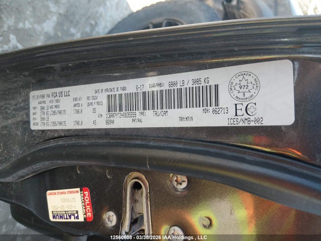 12560608 :رقم المزاد ، 1C6RR7YT2HS835559 vin ، 2017 Ram 1500 Rebel مزاد بيع