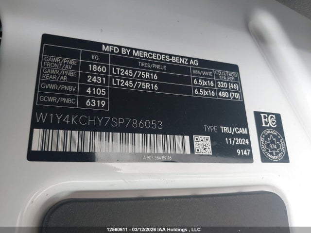 W1Y4KCHY7SP786053 Mercedes-Benz Sprinter 2500