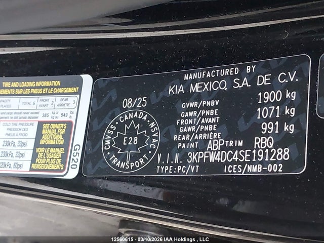 3KPFW4DC4SE191288 KIA K4 Gt-line Turbo/gt-line Turbo Limited