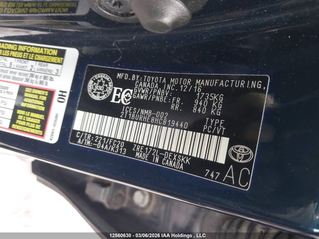 2T1BURHE8HC819440 Toyota Corolla L/le/xle/se/xse
