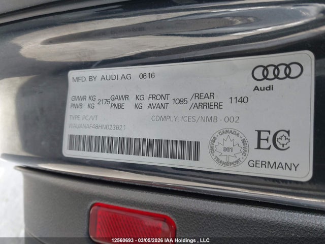 WAUANAF48HN023821 Audi A4 PREMIUM