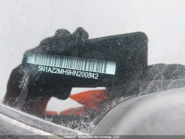 5N1AZ2MH9HN200942 Nissan Murano S/sl/sv/platinum