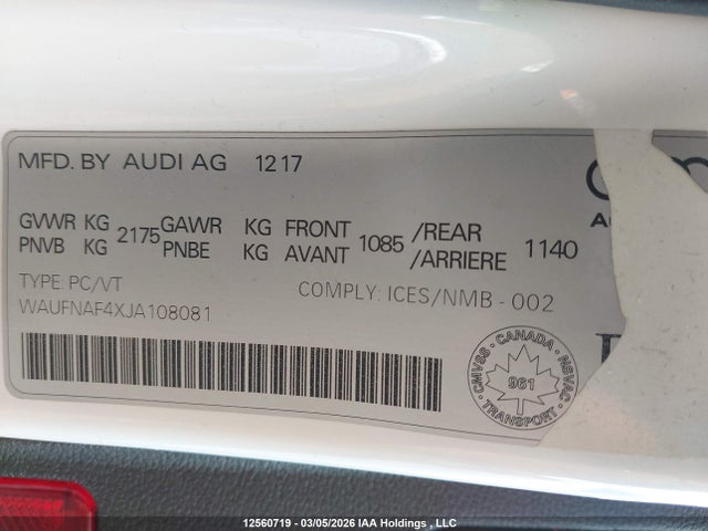 WAUFNAF4XJA108081 Audi A4 2.0t Technik