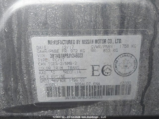 3N1AB7AP8JY246033 Nissan Sentra