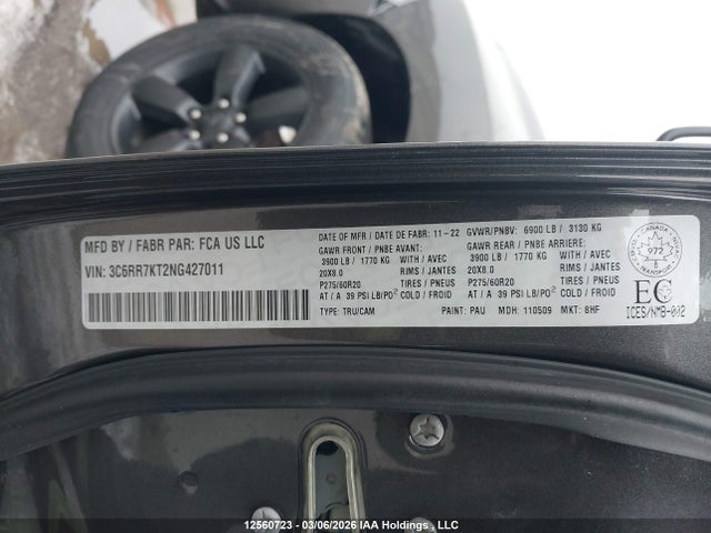 3C6RR7KT2NG427011 RAM 1500 Classic Tradesman
