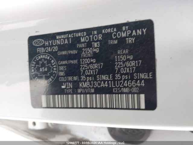 Hyundai Tucson 2020 KM8J3CA41LU246644 Image 9