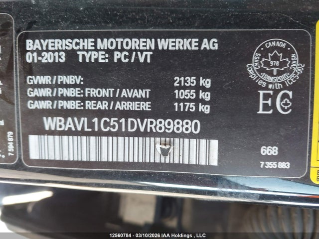 Aukcja sprzedaży 2013 Bmw X1 Xdrive28i, vin: WBAVL1C51DVR89880, numer aukcji: 12560784