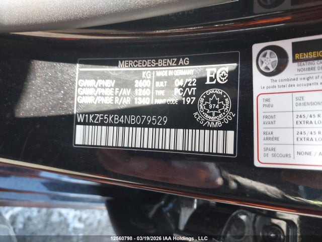 W1KZF5KB4NB079529 Mercedes-Benz E 450 4maitc